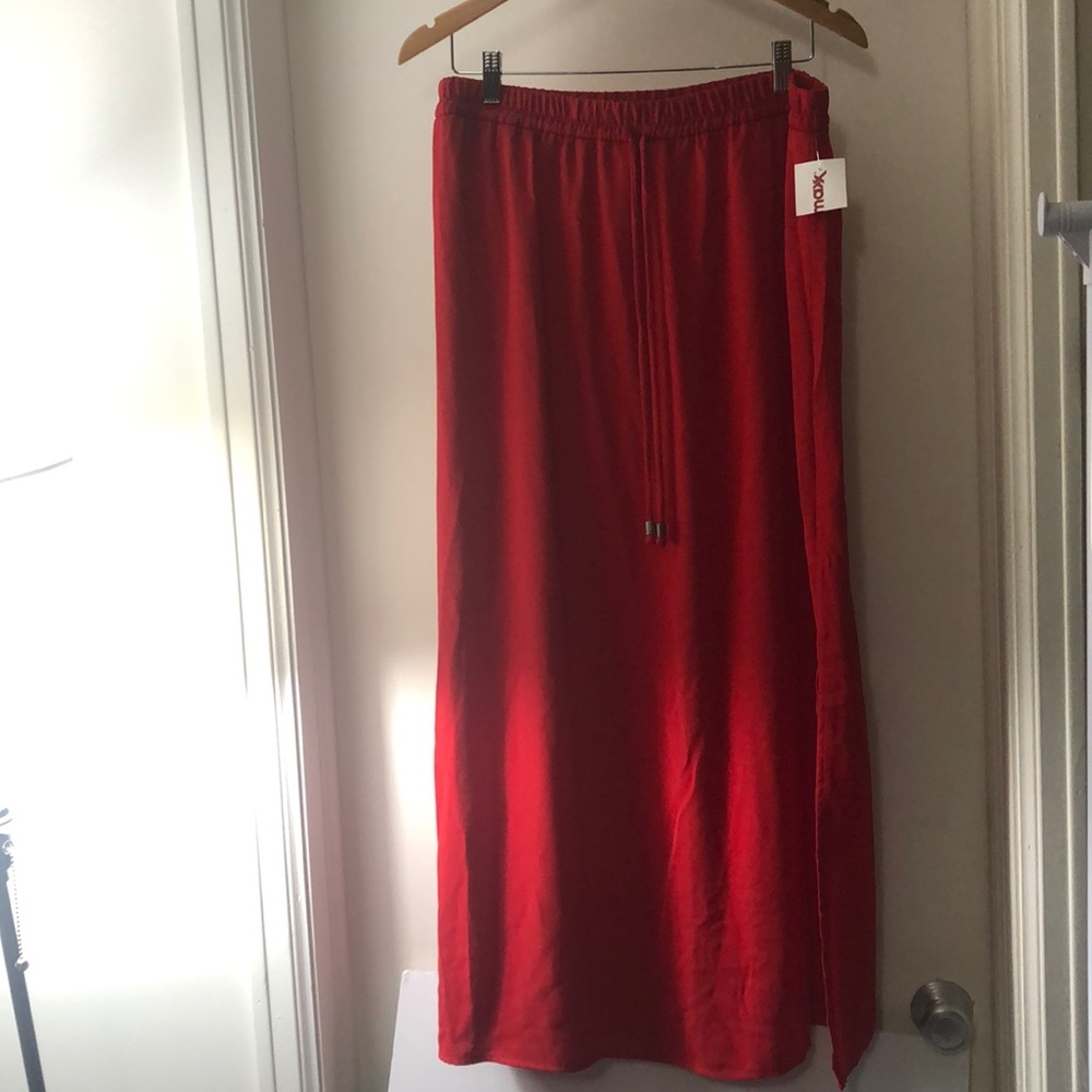 Long red skirt large never worn